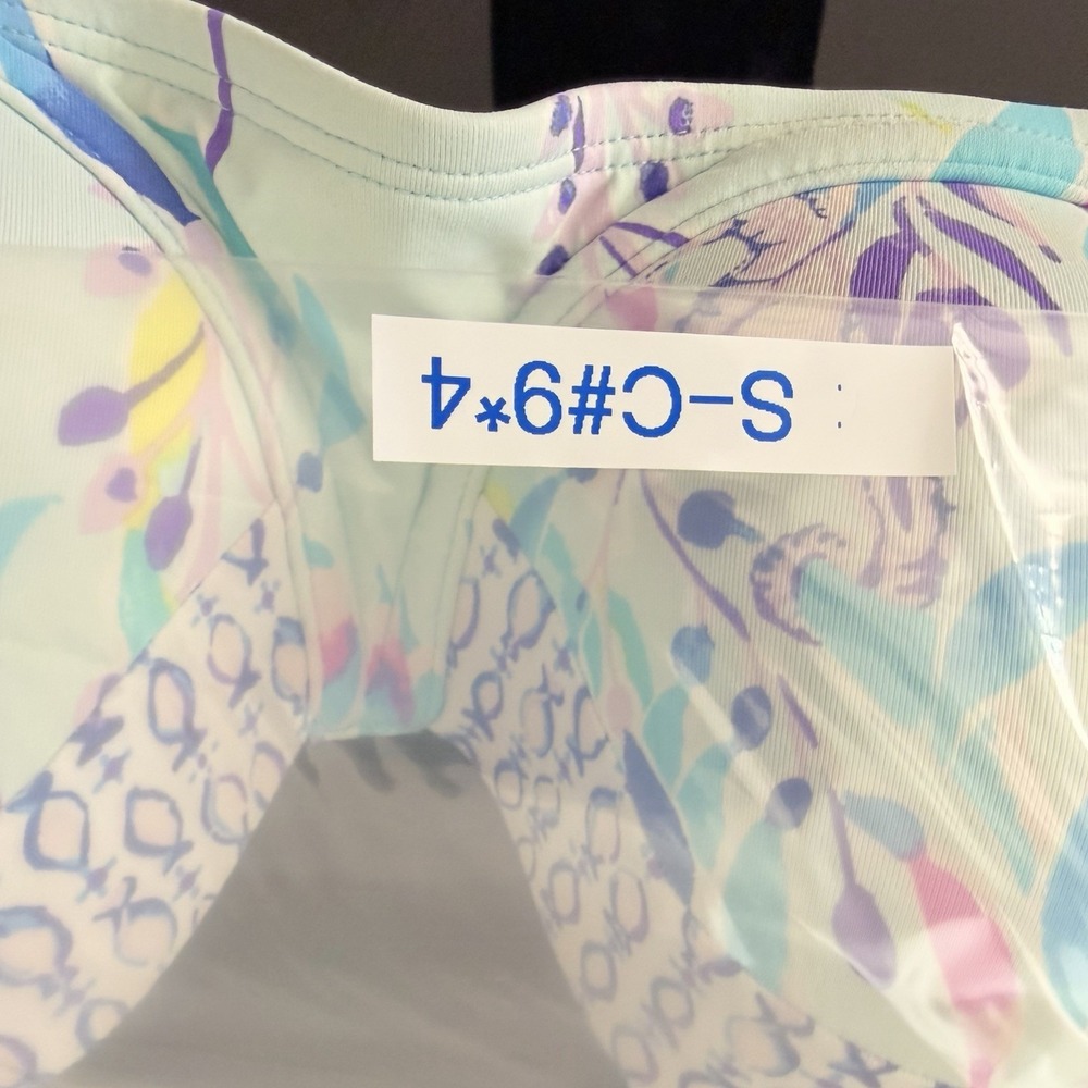 Lilly Pulitzer Knot Bikini Top Only Multicolor Leaves Size 10 Pre-Own - Picture 12 of 12